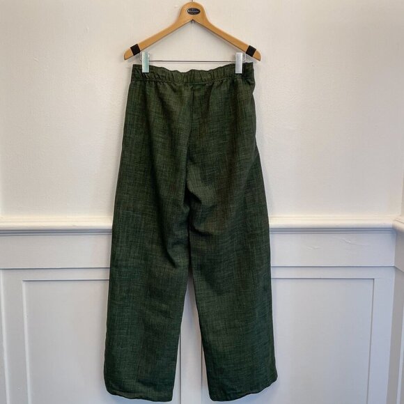 NWT Harlowe & Graham Forest Green Wide-Leg Trousers - Size S - Picture 4 of 4